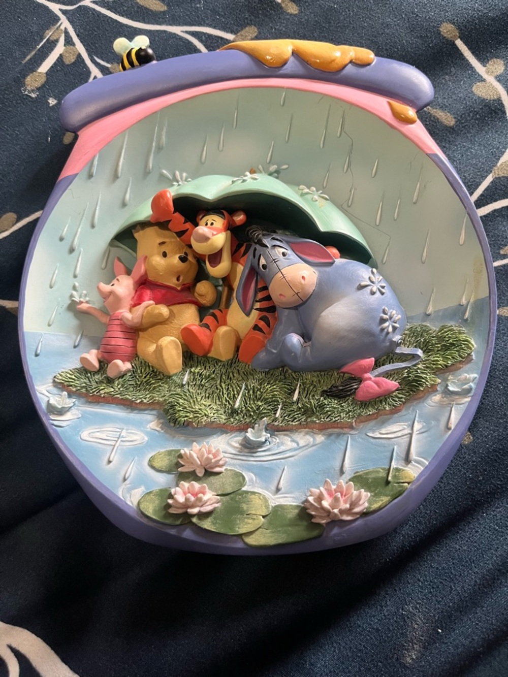 Disney Winnie the Pooh Friends Rainy Day Plaque - Purple, Pink, Blue, Green